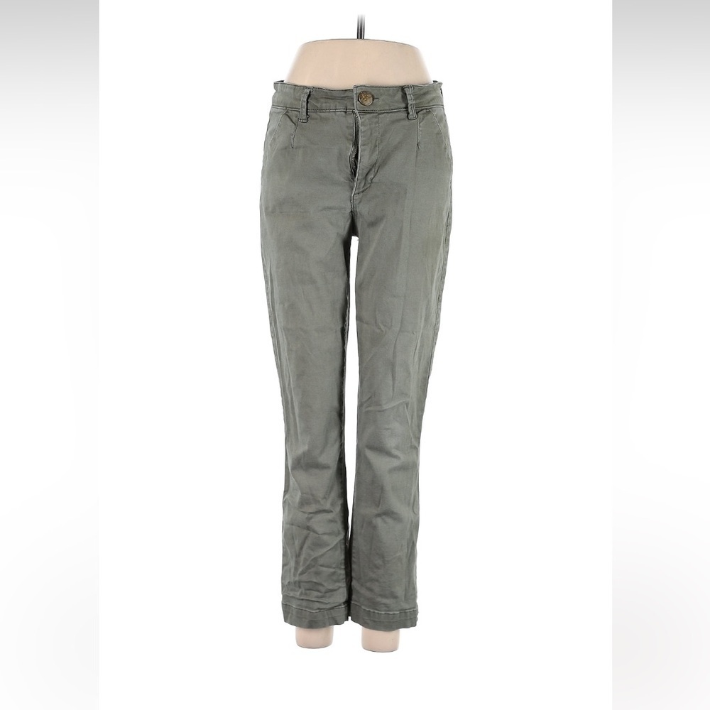Caslon green cropped straight leg pants size 8